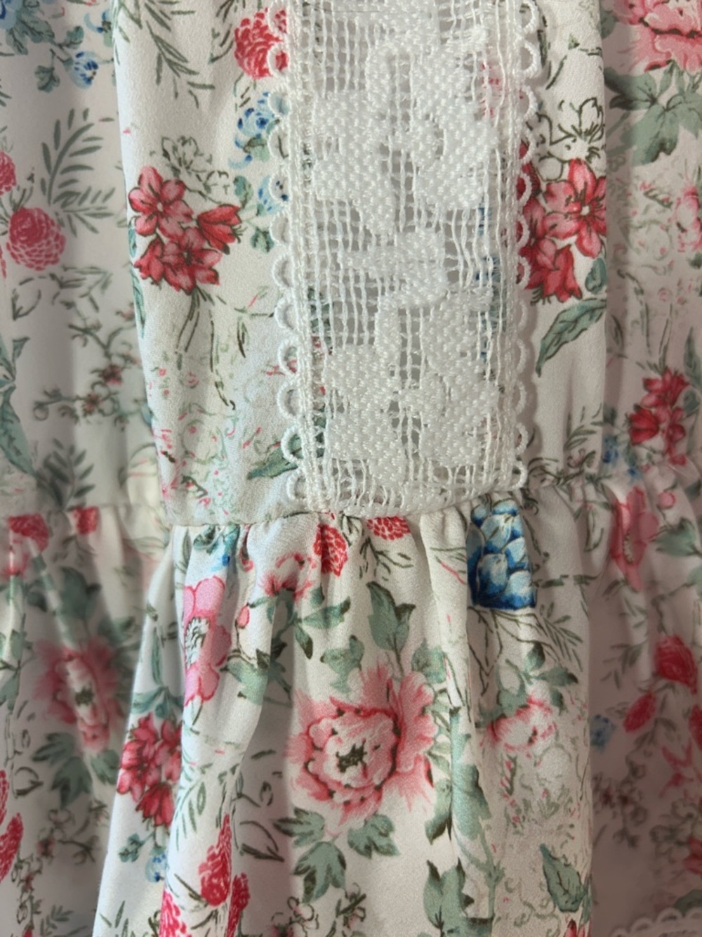 Anthropologie Stellah SZ L White Floral Dress Romantic Cottage Boho Coquette - Picture 12 of 16